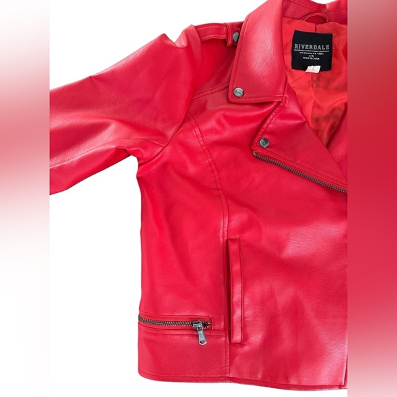 Riverdale South Side Serpents Red Faux Leather Jacket – Women’s L - Picture 8 of 11